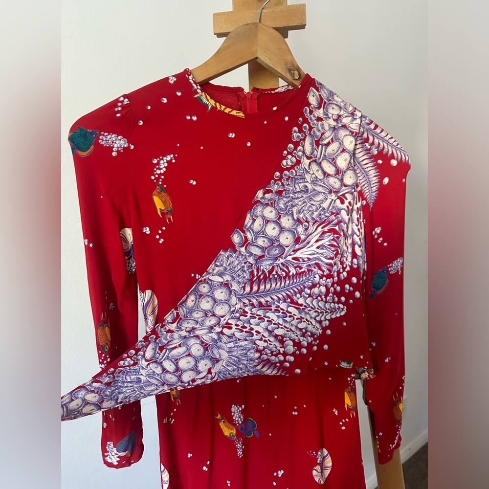 Vintage midi  red dress, Z Warrem,size 2